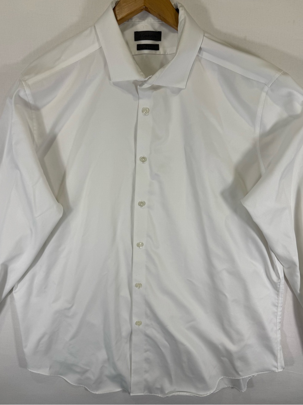 Calvin Klein White Men's Dress Shirt - Spread Collar